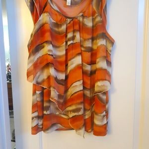 Dressbarn coral and brown sz XL